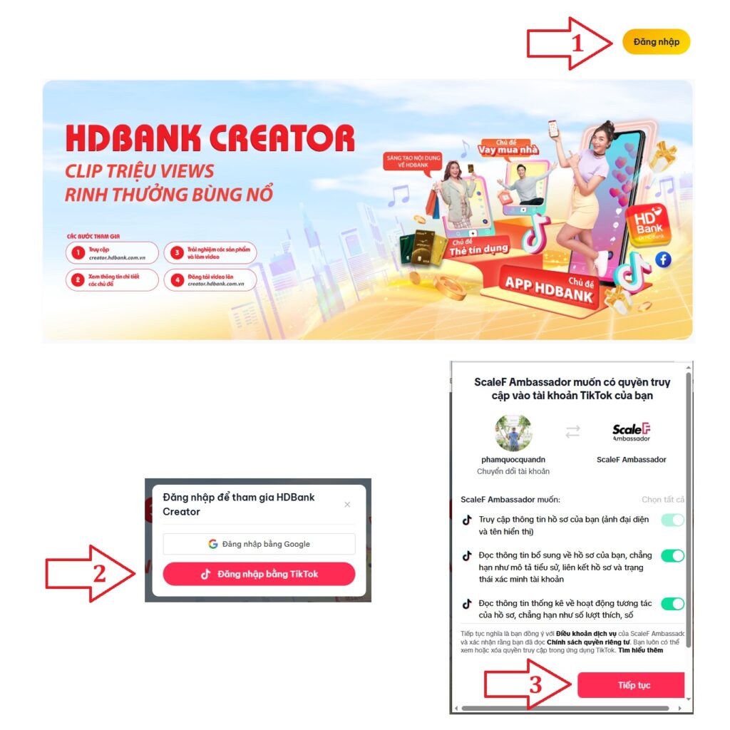 Dang nhap tai khoan Tiktok bat dau lam viec 1
